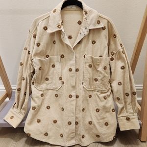 On You Flower Embroidered Shacket